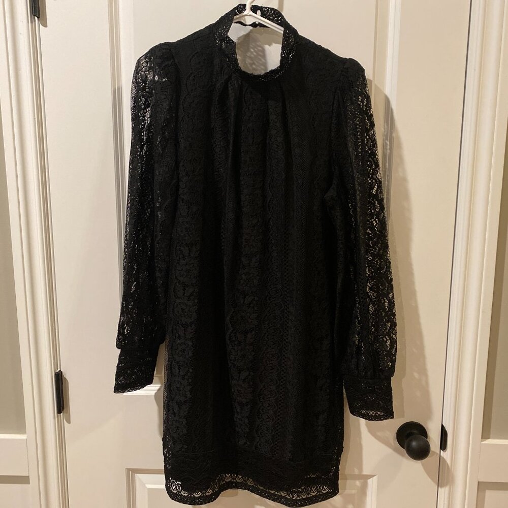 Express Black Lace Dress Size Medium - Picture 4 of 13
